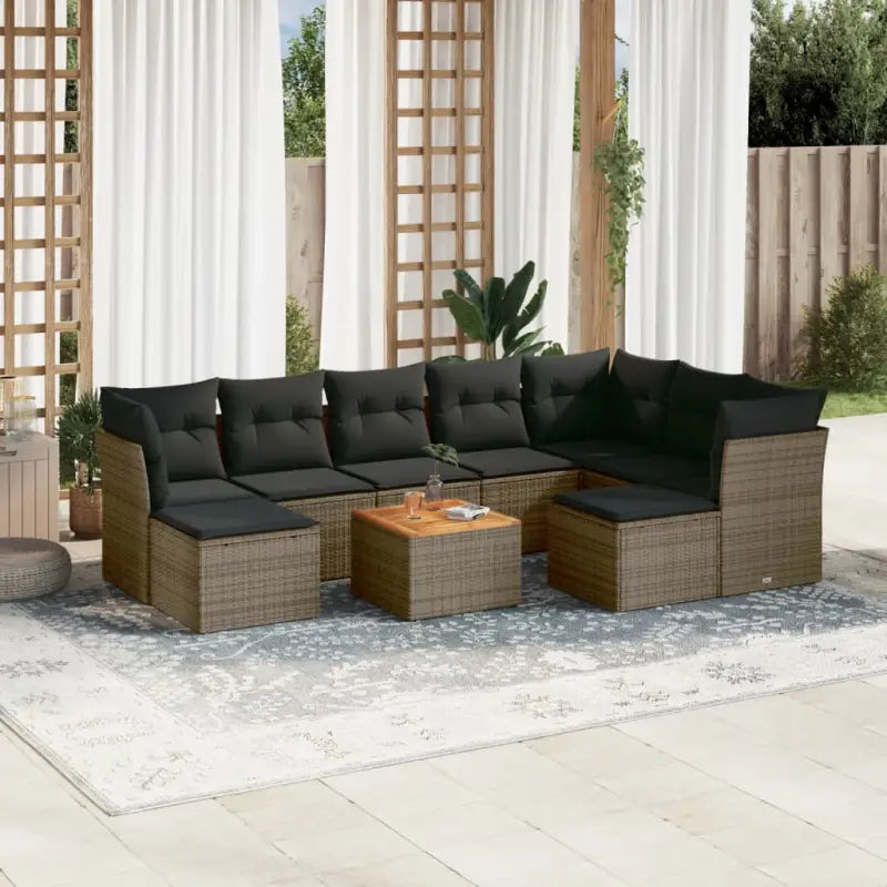 Lounge Tuinset in Beige met Waterdichte Tas en Gepoedercoated Staal - grijs en donkergrijs - Tuinsets