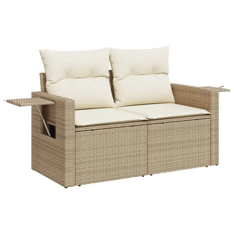 Lounge Tuinset in Beige van Gepoedercoat Staal met Afmetingen - Tuinsets