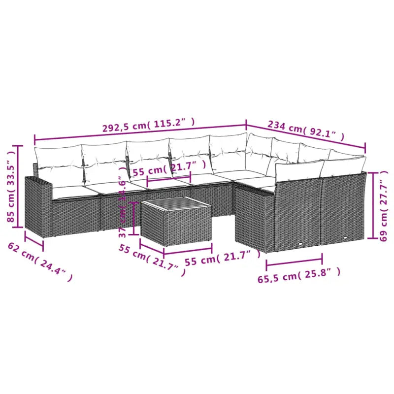 Lounge tuinset in gemengd beige materiaal voor buitenplezier - Tuinsets