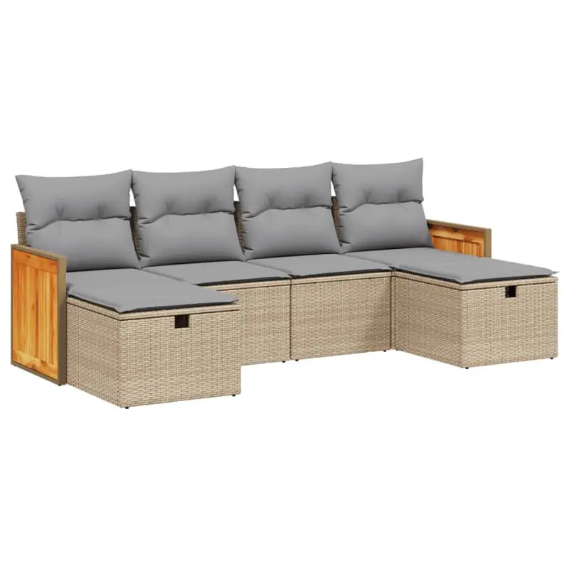 Lounge tuinset in gemengd beige met gepoedercoat staal en afmetingen - Tuinsets