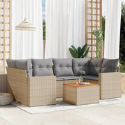 Lounge tuinset in gemengd beige voor buiten genieten - Tuinsets
