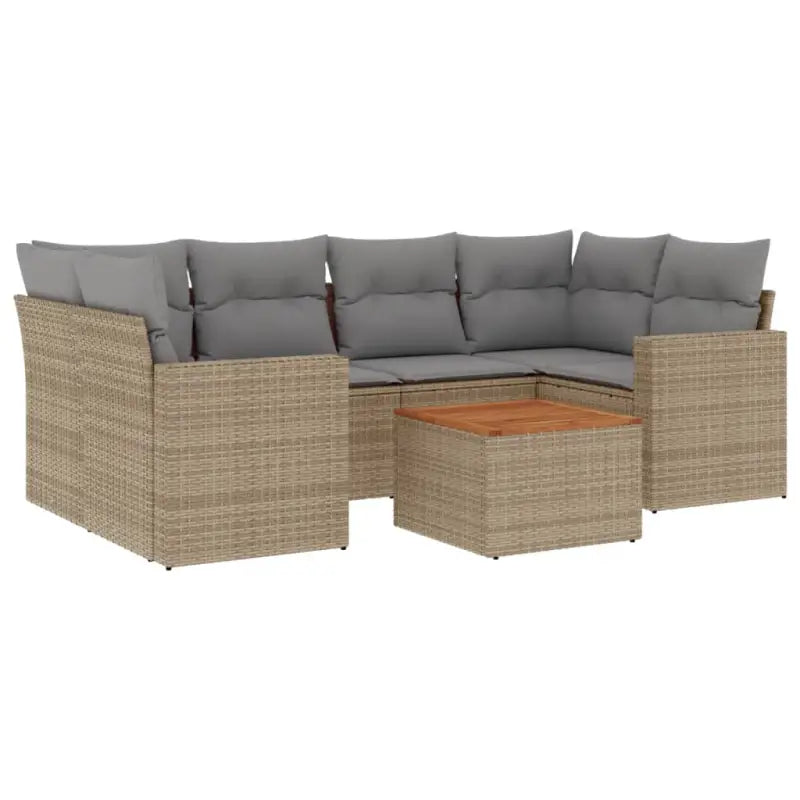 Lounge tuinset in gemengd beige voor buiten genieten - Tuinsets