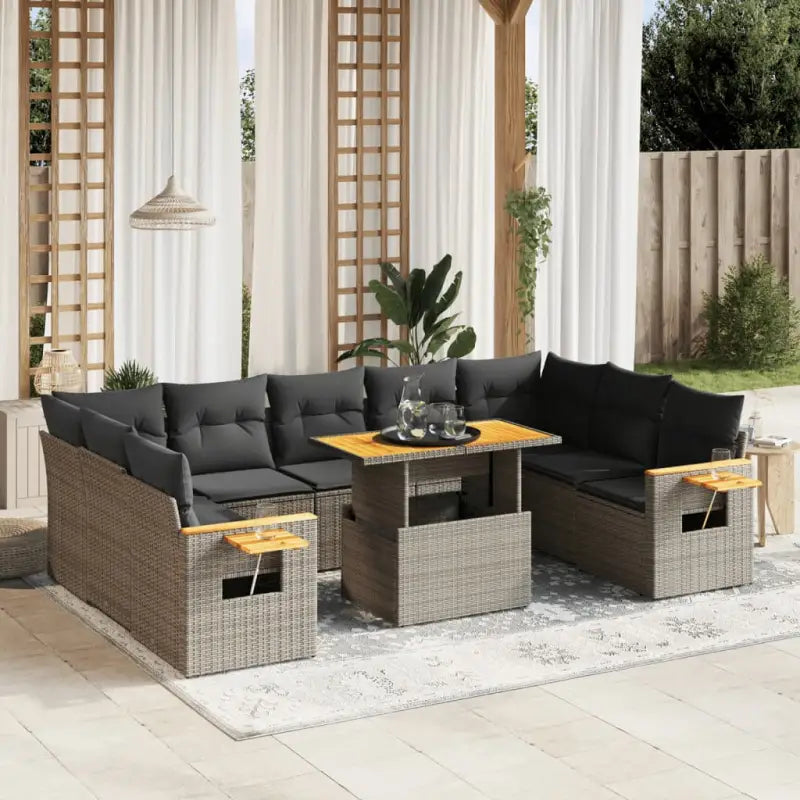 Lounge tuinset in grijs materiaal met gepoedercoat staal en comfortabele afmetingen - Tuinsets