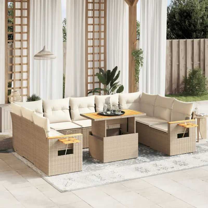 Lounge tuinset in grijs materiaal met gepoedercoat staal en comfortabele afmetingen - beige en crèmekleurig / zonder