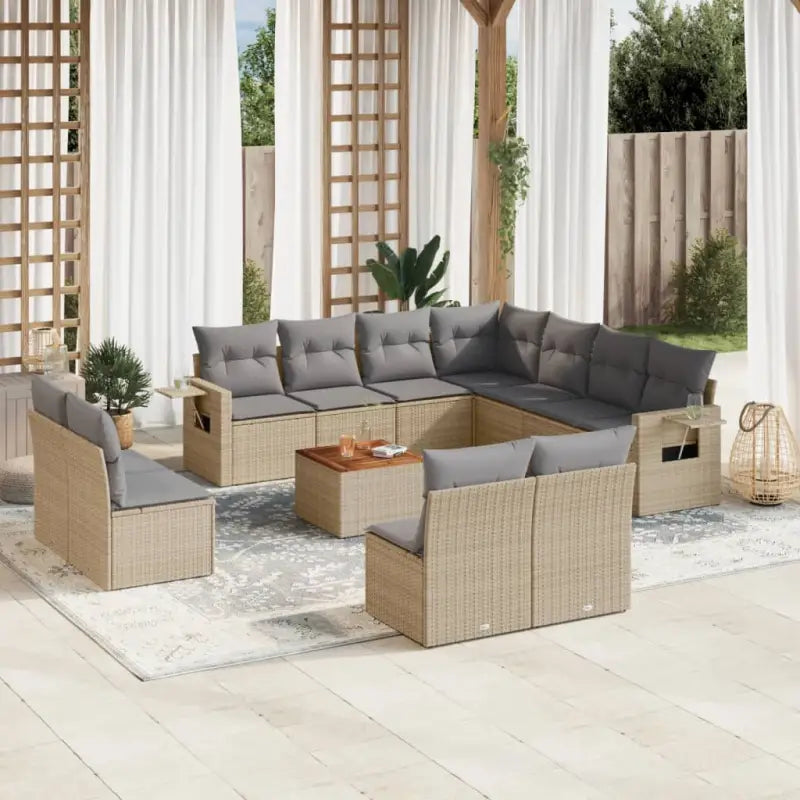 Lounge tuinset in grijs materiaal met gepoedercoat staalafmetingen - Gemengd beige - Tuinsets