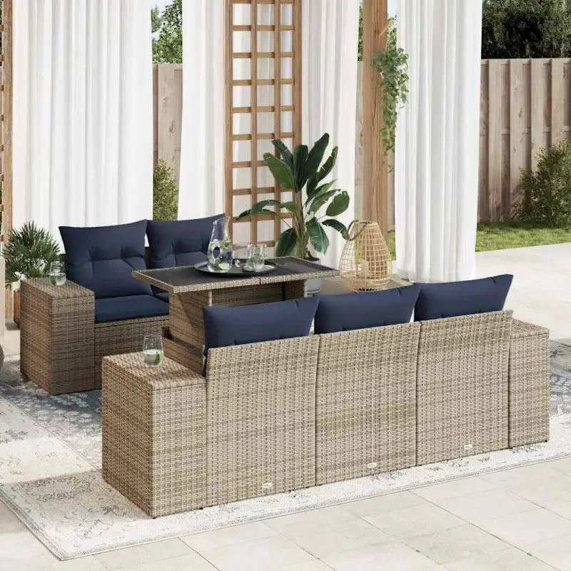 Lounge Tuinset in Grijs Materiaal met Waterdichte Tas en Gepoedercoat Staal - Grijs - Tuinsets