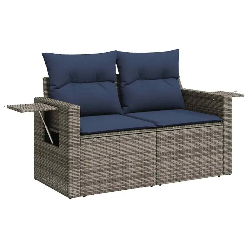 Lounge Tuinset in Grijs Materiaal met Waterdichte Tas en Gepoedercoat Staal - Grijs - Tuinsets