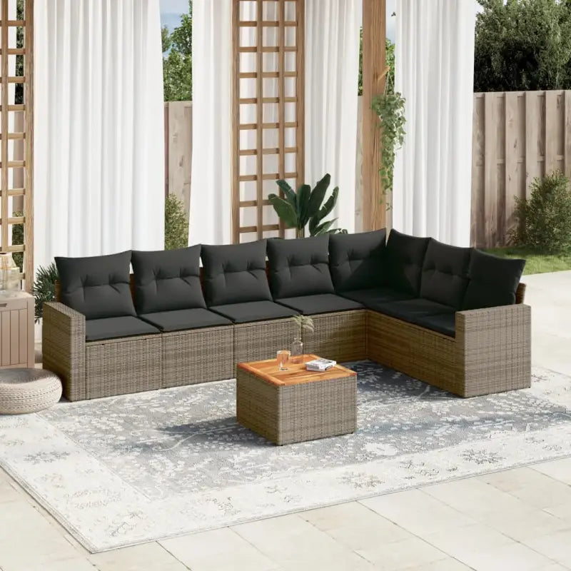 Lounge Tuinset in Grijs Materiaal met Waterdichte Tas en Gepoedercoat Staal - Tuinsets