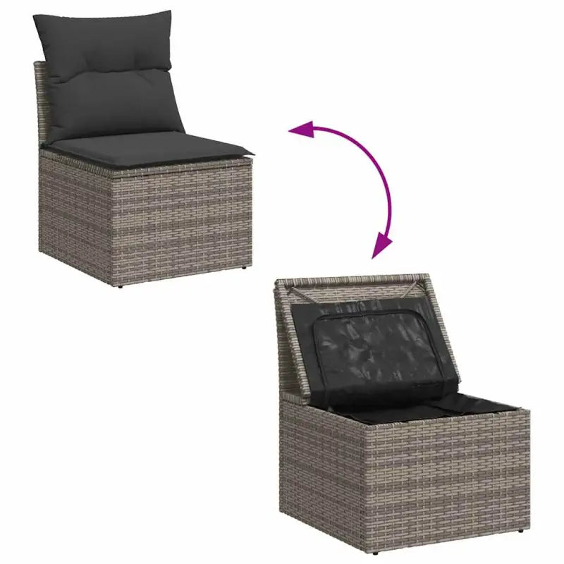Lounge tuinset in grijs materiaal met waterdichte tas en gepoedercoat staal - Tuinsets