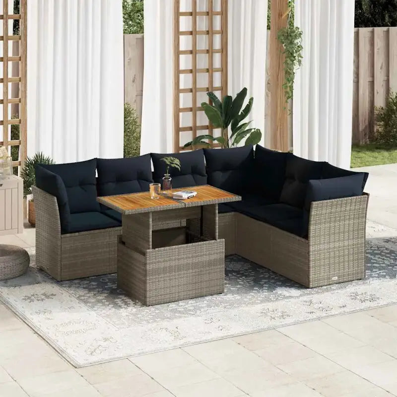 Lounge Tuinset in Grijs Materiaal met Waterdichte Tas en Gepoedercoat Staal - Grijs - Tuinsets