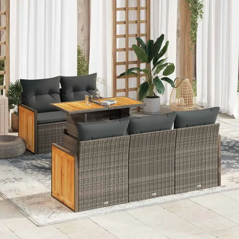 Lounge tuinset in grijs materiaal met waterdichte tas en gepoedercoat staal - Grijs - Tuinsets