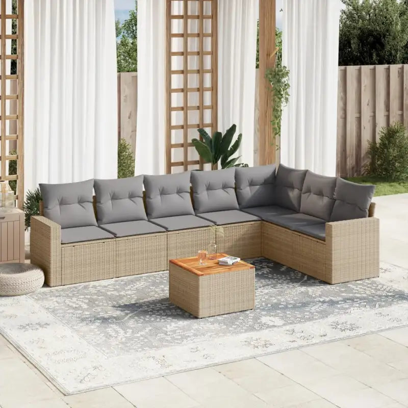 Lounge Tuinset in Grijs Materiaal met Waterdichte Tas en Gepoedercoat Staal - beige mix en lichtgrijs - Tuinsets