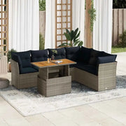 Lounge Tuinset in Grijs Materiaal met Waterdichte Tas en Gepoedercoat Staal - Grijs - Tuinsets
