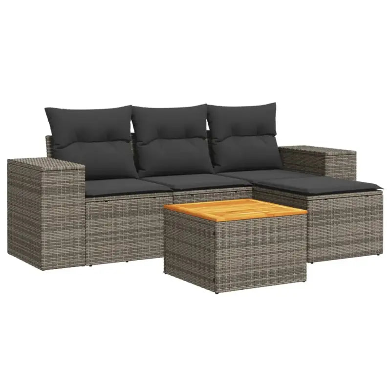 Lounge Tuinset in Grijs Materiaal met Waterdichte Tas en Gepoedercoat Staal - Tuinsets