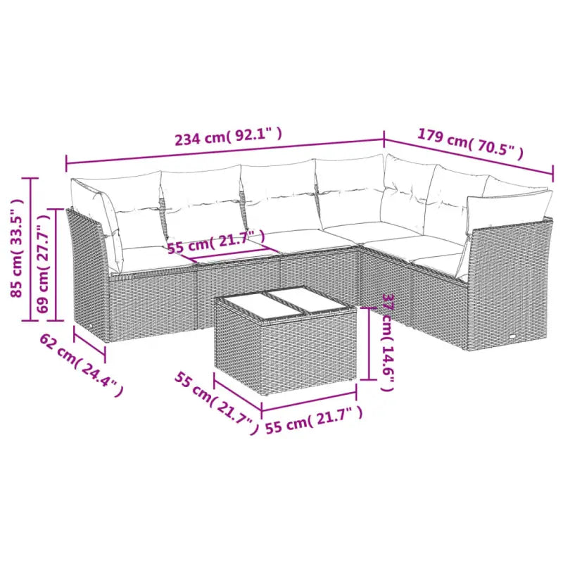 Lounge Tuinset in Grijs Materiaal met Waterdichte Tas en Gepoedercoat Staal - Tuinsets