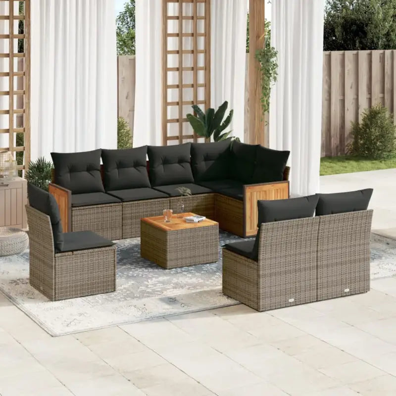 Lounge tuinset in grijs materiaal met waterdichte zak en gepoedercoat staal - Grijs / Met tafel - Tuinsets