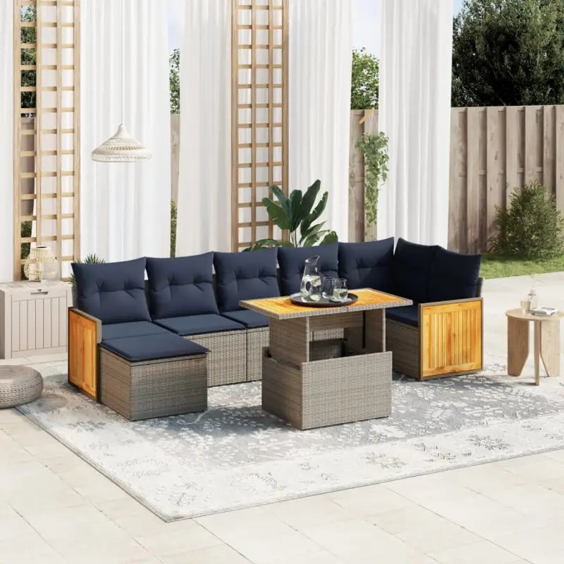 Lounge Tuinset in Grijs met Waterdichte Tas en Gepoedercoat Staal - Grijs / zonder opbergruimte - Tuinsets