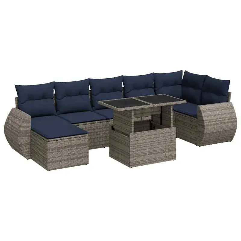 Lounge Tuinset in Grijs met Waterdichte Tas en Gepoedercoat Staal - Grijs / met opbergruimte - Tuinsets