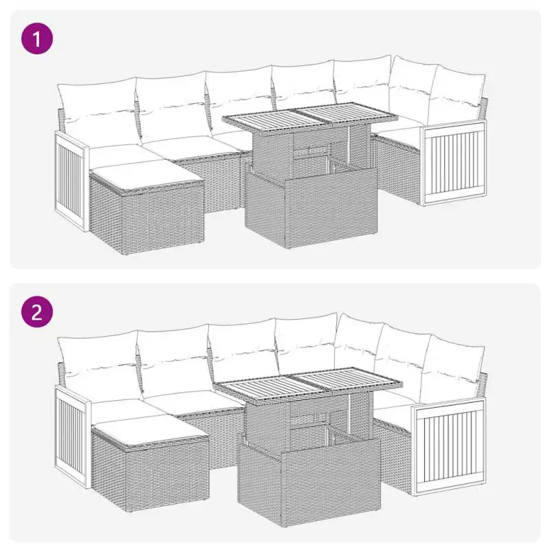 Lounge Tuinset in Grijs met Waterdichte Tas en Gepoedercoat Staal - Tuinsets