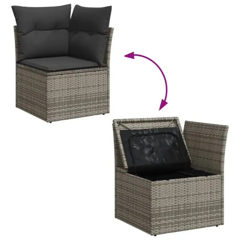 Lounge Tuinset in Grijs met Waterdichte Tas en Gepoedercoat Staal - Tuinsets