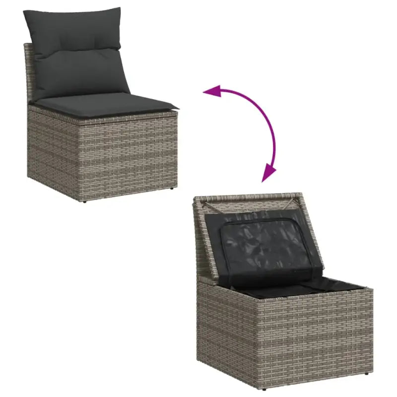 Lounge Tuinset in Grijs met Waterdichte Tas en Gepoedercoat Staal - Tuinsets