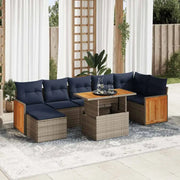 Lounge Tuinset in Grijs met Waterdichte Tas en Gepoedercoat Staal - Tuinsets