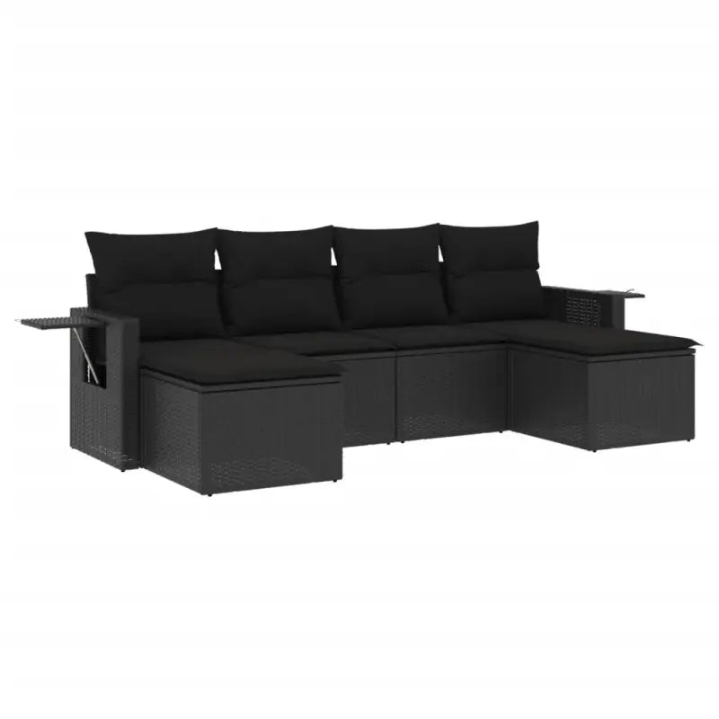 Lounge tuinset in zwart materiaal met gepoedercoat staal en afmetingen - Tuinsets
