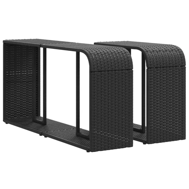 Lounge tuinset in zwart materiaal met gepoedercoat staal afmetingen - Tuinsets