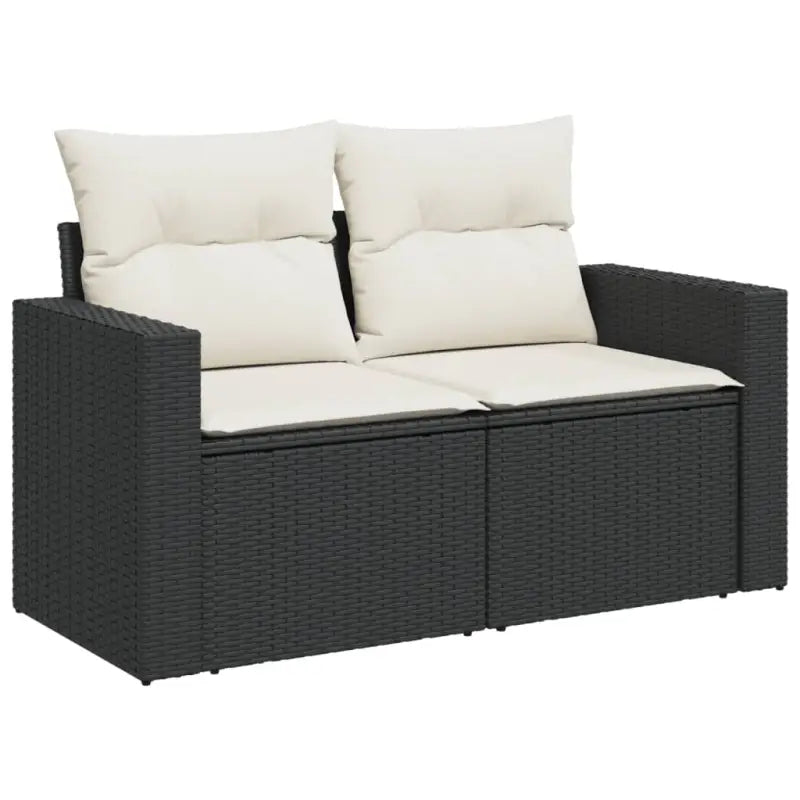 Lounge tuinset in zwart materiaal met gepoedercoat staal afmetingen - Tuinsets