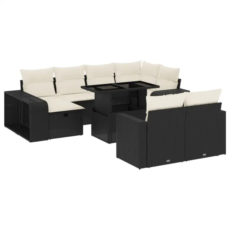 Lounge tuinset in zwart materiaal met gepoedercoat staal afmetingen - Tuinsets