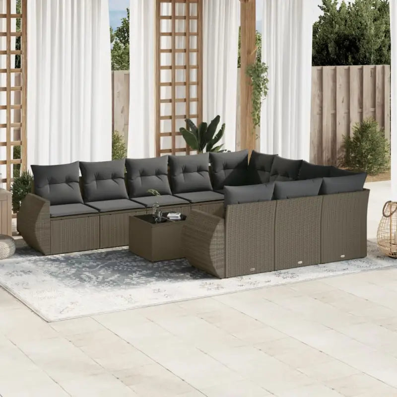 Lounge Tuinset in Zwart Materiaal met Waterdichte Tas en Gepoedercoat Staal - Lichtgrijs en donkergrijs / Met tafel
