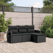 Lounge Tuinset in Zwart Materiaal met Waterdichte Tas en Gepoedercoat Staal - Tuinsets