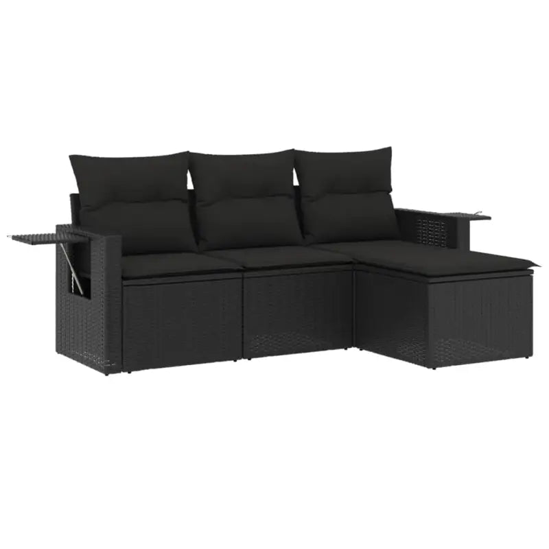 Lounge Tuinset in Zwart Materiaal met Waterdichte Tas en Gepoedercoat Staal - Tuinsets