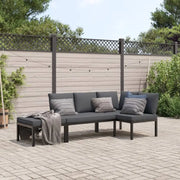 Lounge tuinset in zwart materiaal van gepoedercoat aluminium met afmetingen - Tuinsets