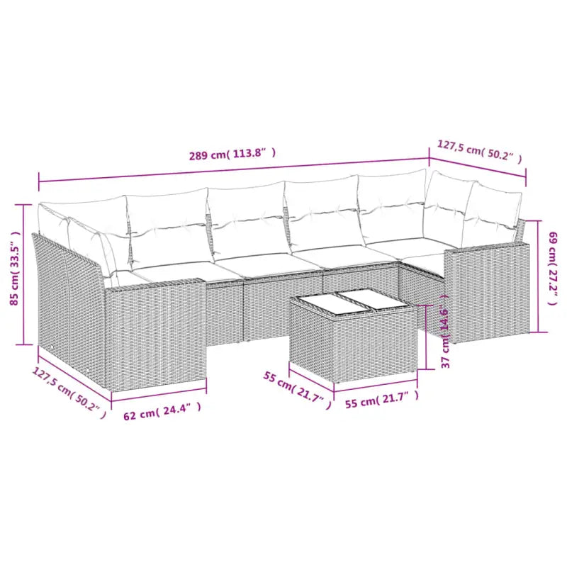 Lounge Tuinset in Zwart Materiaal van Gepoedercoat Staal - Tuinsets