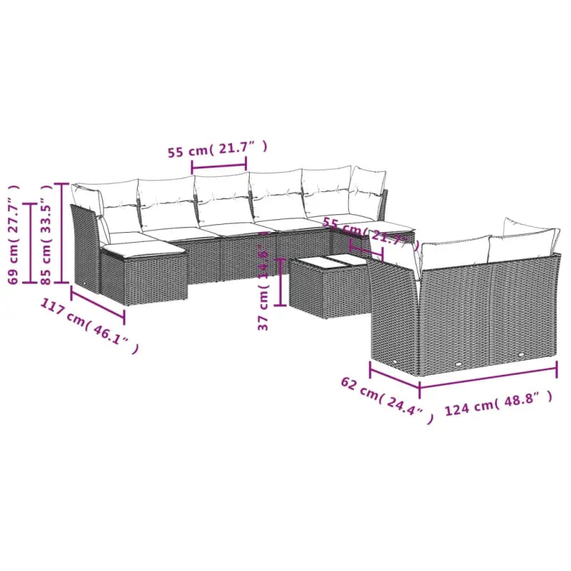 Lounge Tuinset in Zwart met Waterdichte Tas en Gepoedercoat Staal - Tuinsets