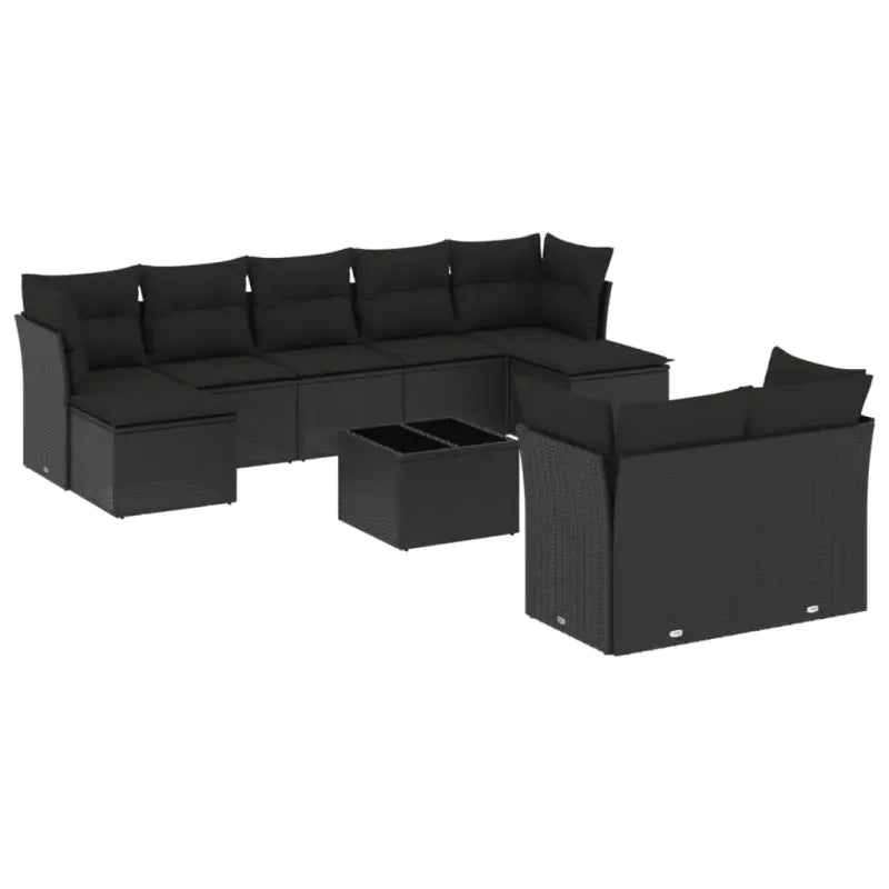 Lounge Tuinset in Zwart met Waterdichte Tas en Gepoedercoat Staal - Tuinsets