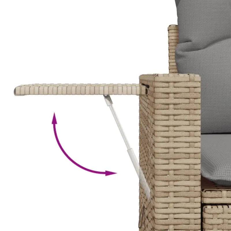 Lounge tuinset met beige materiaal en gepoedercoat staal afmetingen - Tuinsets
