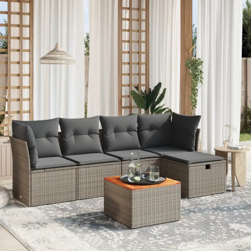 Lounge tuinset met beige materiaal en gepoedercoat staal afmetingen - Grijs / zonder opbergruimte - Tuinsets