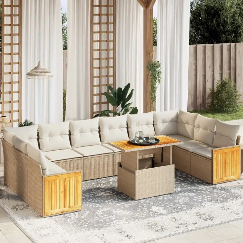 Lounge Tuinset met beige materiaal en gepoedercoat staal - beige en crèmekleurig - Tuinsets