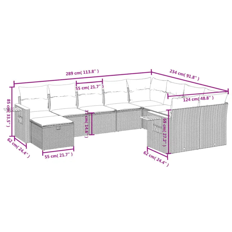 Lounge Tuinset met beige materiaal en waterdichte tas - Tuinsets