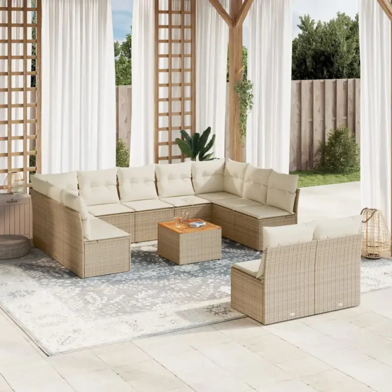 Lounge Tuinset met Beigemateriaal en Gepoedercoat Staal voor Buiten - Tuinsets