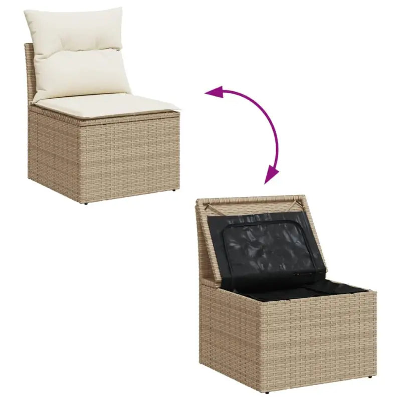 Lounge Tuinset met Beigemateriaal en Gepoedercoat Staal voor Buiten - Tuinsets