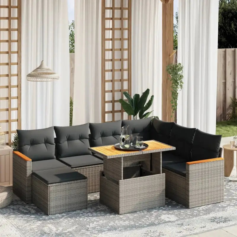 Lounge tuinset met grijs materiaal en gepoedercoat staal afmetingen - Grijs - Tuinsets
