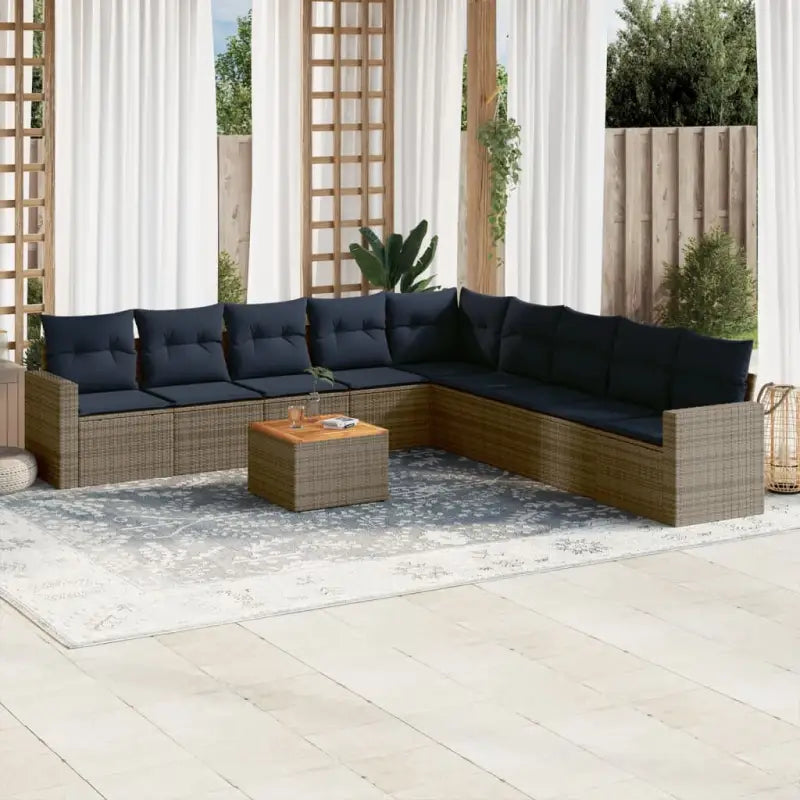Lounge tuinset met grijs materiaal en gepoedercoat staal afmetingen - Grijs - Tuinsets