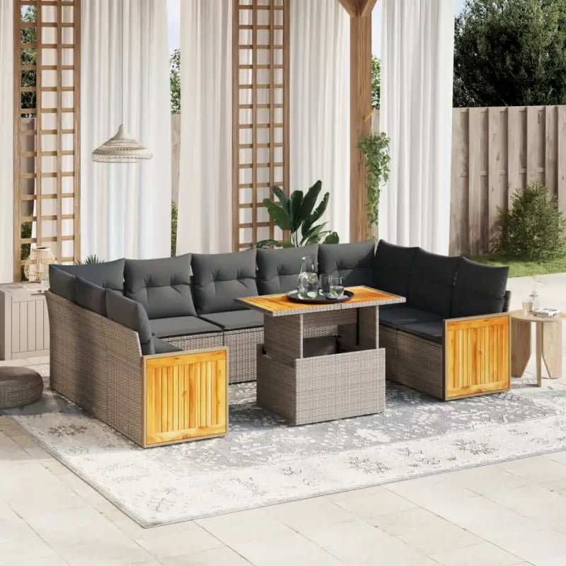 Lounge tuinset met grijs materiaal en gepoedercoat staal slimme afmetingen - Tuinsets
