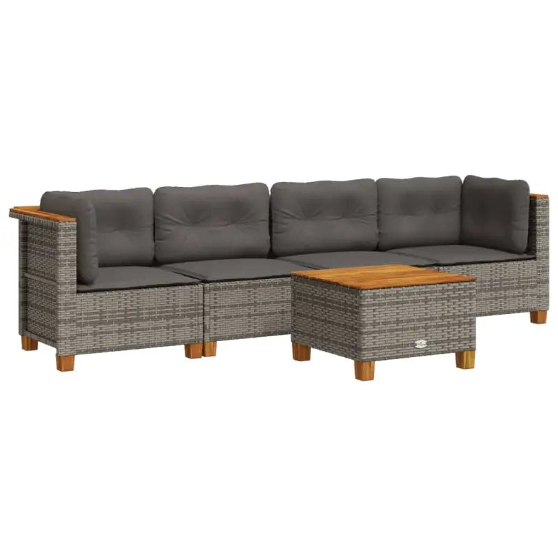 Lounge tuinset met grijs materiaal en natuurlijke olieafwerking - Tuinsets