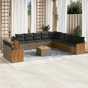 Lounge tuinset met grijs materiaal en waterdichte zak van gepoedercoat staal - Tuinsets