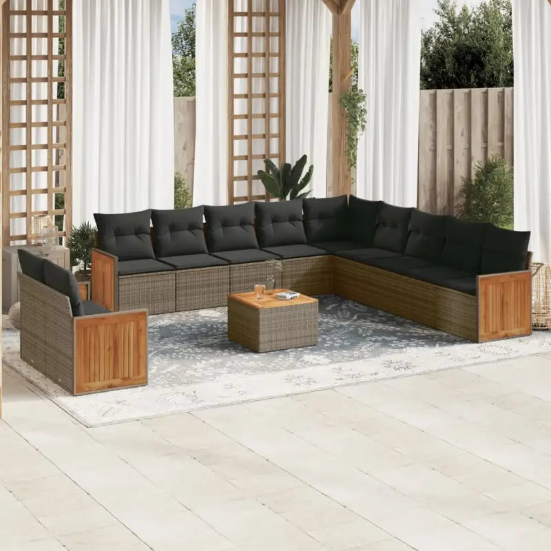 Lounge tuinset met grijs materiaal en waterdichte zak van gepoedercoat staal - Tuinsets