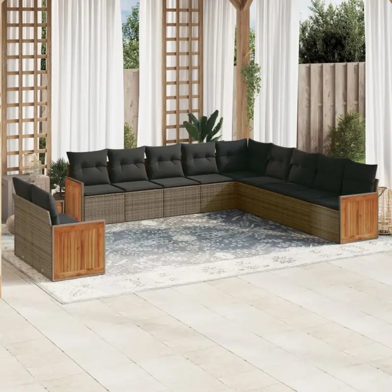 Lounge tuinset met grijs materiaal en waterdichte zak van gepoedercoat staal - Grijs / Zonder tafel - Tuinsets